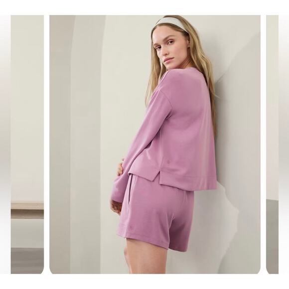 NWT Athleta Purple Lilac Seasoft Crewneck Sweatshirt Size M - Picture 3 of 11